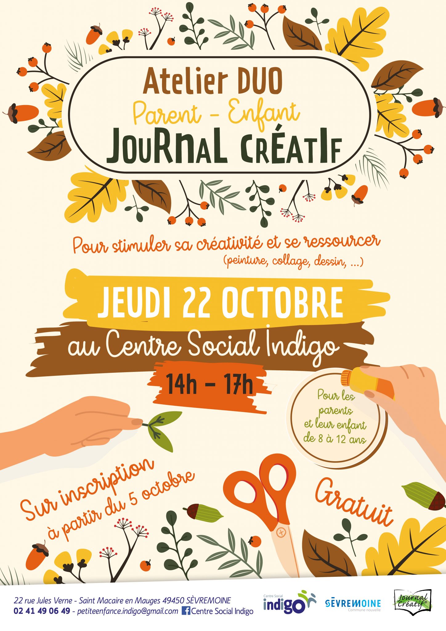 - Atelier duo parent-enfant journal créatif (8-12 ans) | Centre Social